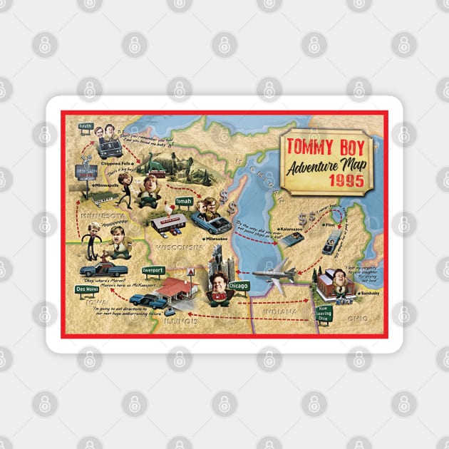Tommy's Travel Map Magnet by Alema Art