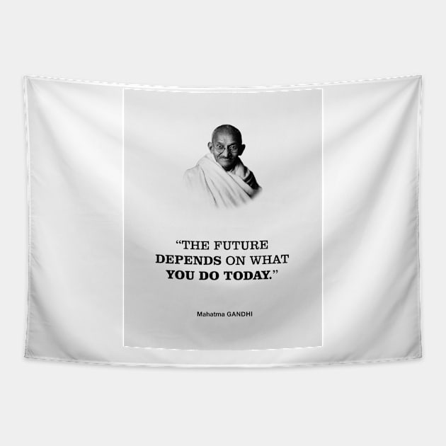 Mahatma Gandhi Success Quote Tapestry by klsnewsom