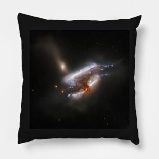 IC 2431 Three Galaxies Colliding - Hubble Space Telescope Captures Cancer Constellation Ruckus Pillow