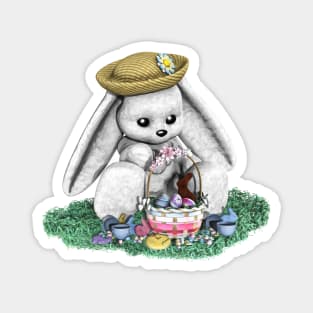 Easter Bunny and Basket Magnet