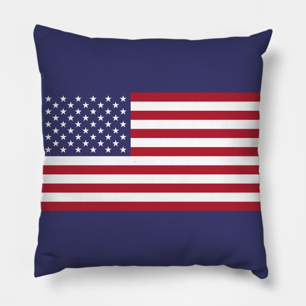 Patriotic Red White Blue Stars And Stripes Flag Pillow by redhomestead