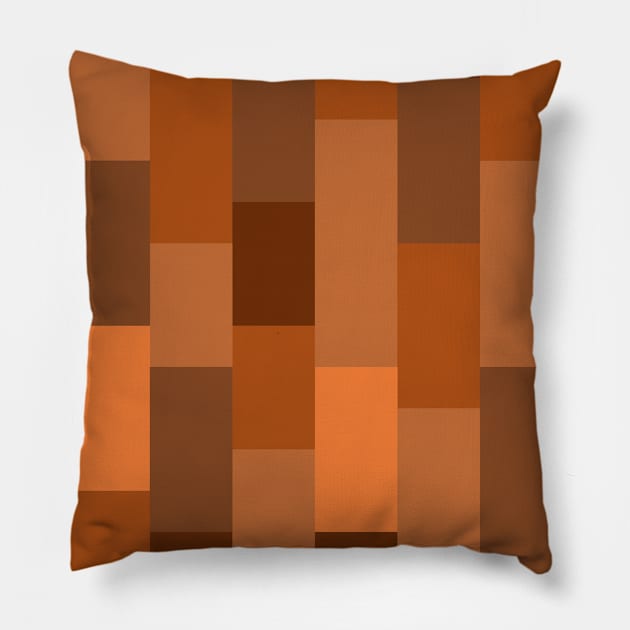 Abstract block bars illustration shades of orange Pillow by Russell102