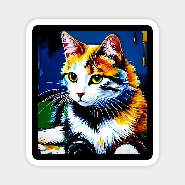 cat pictures line art Magnet by Zido ICT