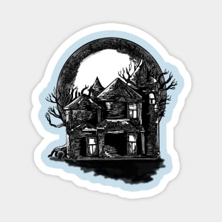 Retro creepy haunted house decoration Magnet