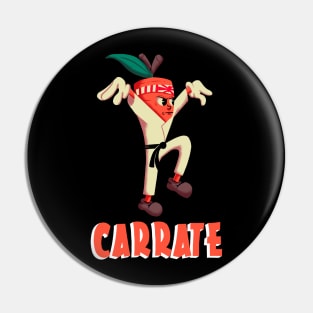 Martial Arts Karate Carrot Cartoon Pin