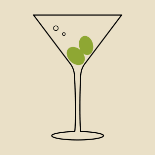 Minimalist Drinks Cocktails Martini T-Shirt