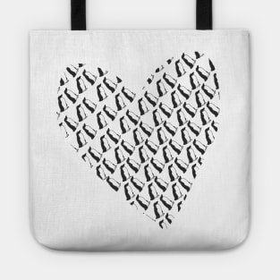 My Heart is full of Penguin Love on Valentines Day Tote