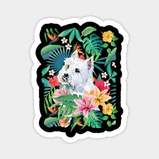 Tropical Maltese Dog 4 Magnet