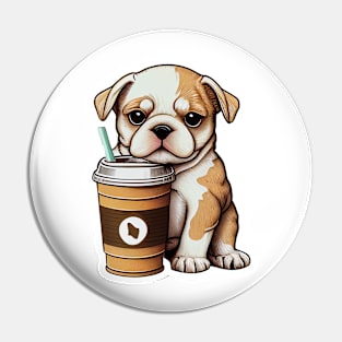 cute coffee dog Pin