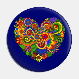 Rainbow Flower Power Love Pin