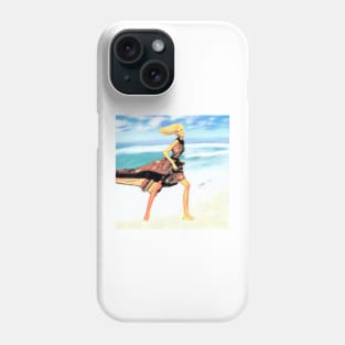 Happy girl by the sea Phone Case