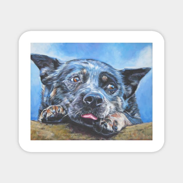 Australian Cattle Dog Fine Art Painting Magnet by LASHEPARD