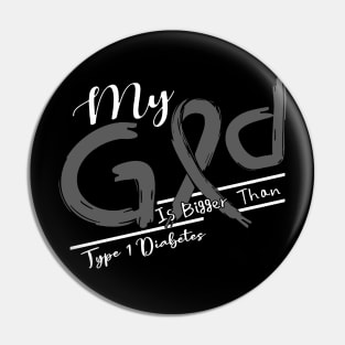 Type 1 Diabetes Awareness My God Is Stronger - In This Family No One Fights Alone Pin