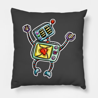 Jumping Cartoon Robot Pillow