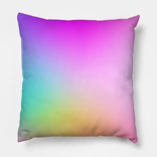 Rainbow Colors Abstract Blurry Gradient Ombre Soft Tie Dye Look Pillow