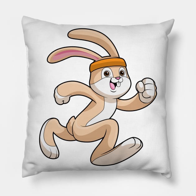 Bunny at Running with Headband Pillow by Markus Schnabel