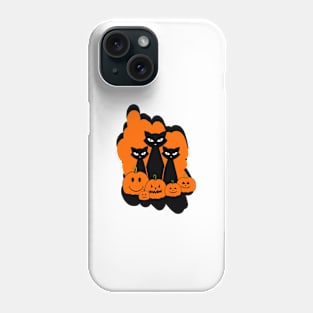 Black Cat Halloween Cute Pumpkins Phone Case