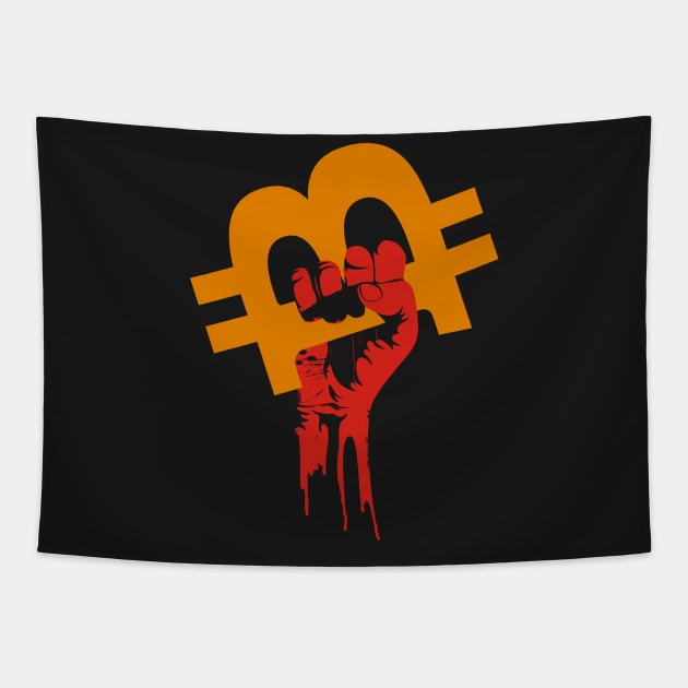 Bitcoin Revolution Tapestry by CryptoTextile