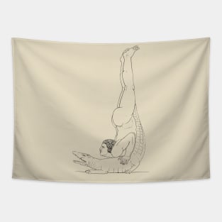 Yoga Sketch Art Tapestry