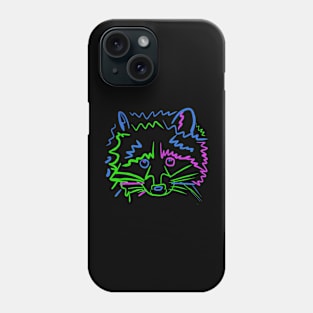 Neon Raccoon Outline Phone Case