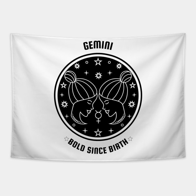 Gemini ♊ Bold Since Birth Zodiac Sign Astrological Sign Horoscope Tapestry by Bro Aesthetics