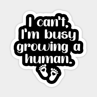 Groovy I Can't I'm Busy Growing A Human For Pregnant Women Magnet