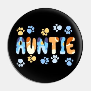 Auntie Of The Birthday Boy Girl Dog Family Matching Pin