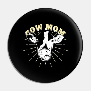 Cow Mom Mother Cattle Farmer Farming Gift Pin