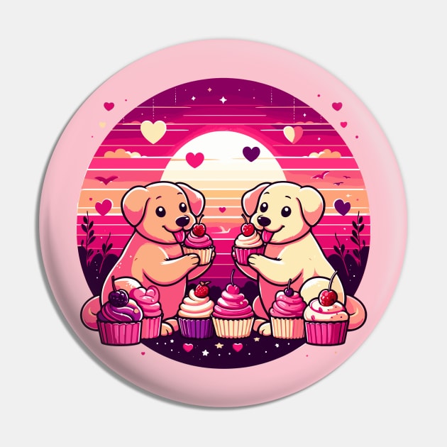 Puppies Love at Sunset Pin by Praiseworthy Essentials