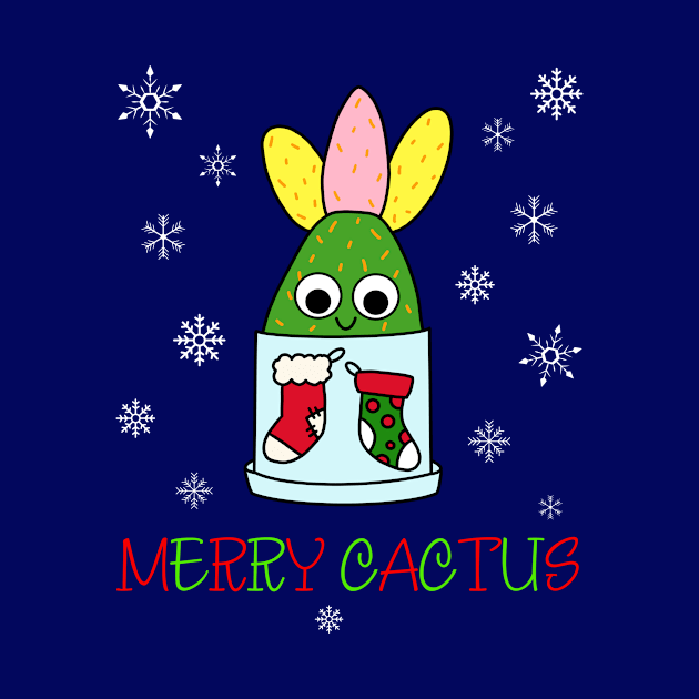 Merry Cactus - Hybrid Cactus In Christmas Themed Pot by DreamCactus