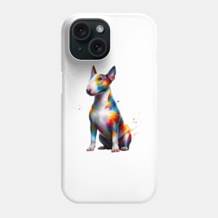 Colorful Miniature Bull Terrier in Artistic Splash Style Phone Case