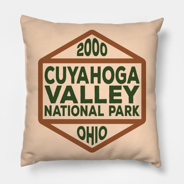 Cuyahoga Valley National Park badge Pillow by nylebuss