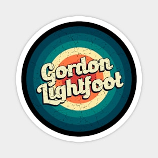 Graphic Gordon Name Retro Vintage Circle Magnet