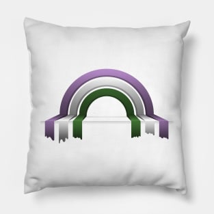 Genderqueer  Pride Flag 3D Drip Rainbow Design Pillow