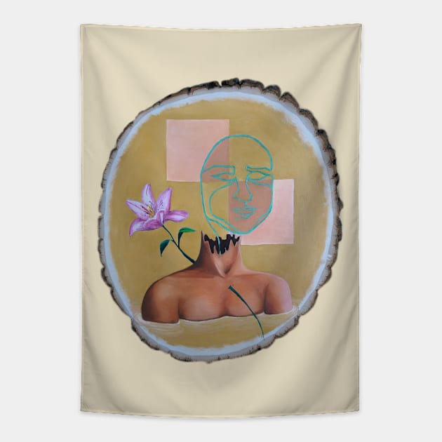 Disrupted Portrait Tapestry by GabriellaJulietaArt