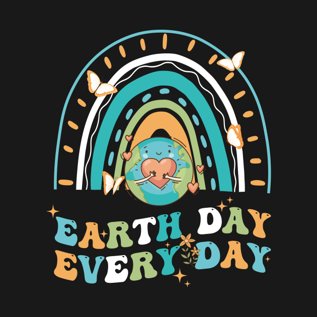 Happy Earth Day Everyday Cute Rainbow Women Girl by ANAREL