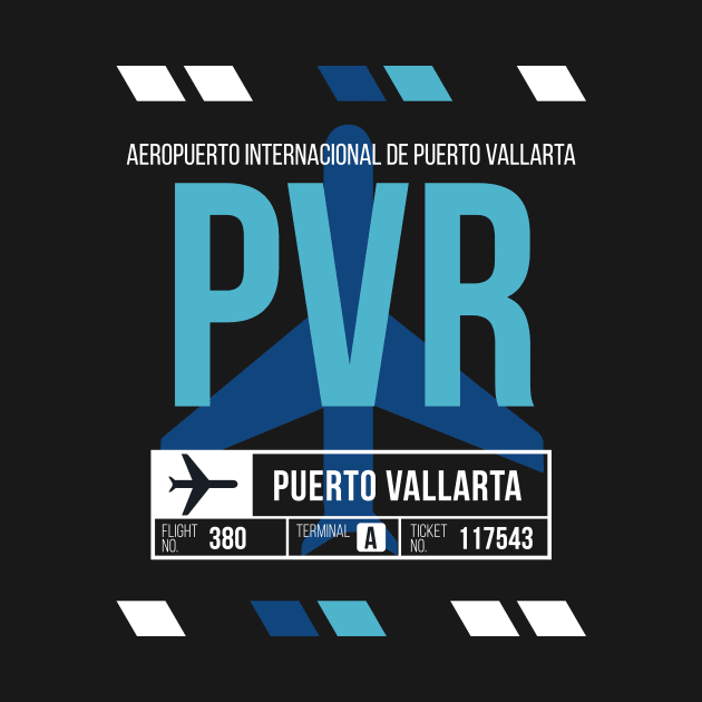 Puerto Vallarta (PVR) Airport Code Baggage Tag by SLAG_Creative