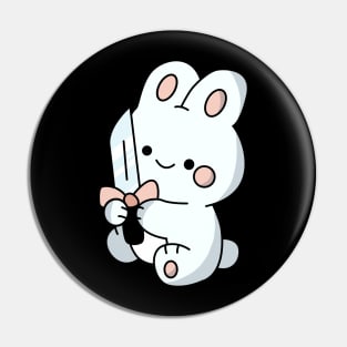 Funny bunny, with knife! Pin