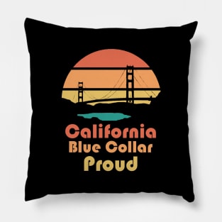 California Blue Collar Proud Pillow