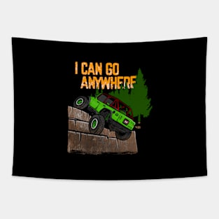 Green Jeep Flex I Can Go Anywhere Tapestry