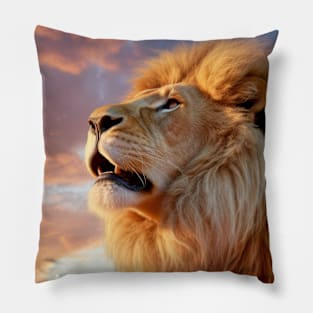 Lion Animal Nature Majestic Wilderness Pillow