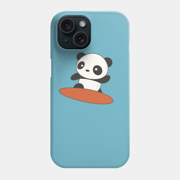 Kawaii Cute Surfing Panda T-Shirt Phone Case by happinessinatee