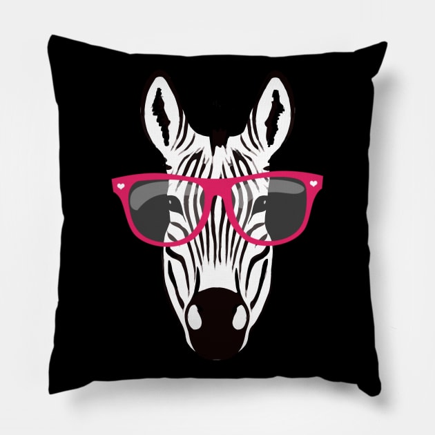 Zebra africa cartoon funny animals Pillow by Collagedream