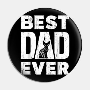 Best Dad Ever Father's Day Devon Rex Cat  Owner Pin