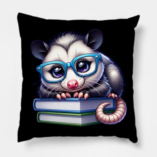 Opossum Book Nerd Pillow