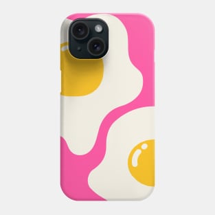 Fried egg, Pink retro print, 70s, Japanese poster, Food art, Kitchen decor, Vibrant art, Groovy Phone Case