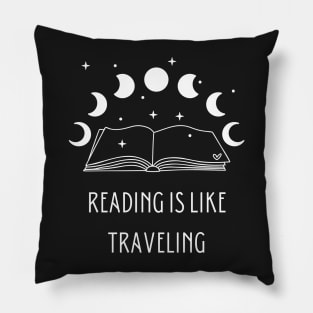 Reading is like traveling Pillow