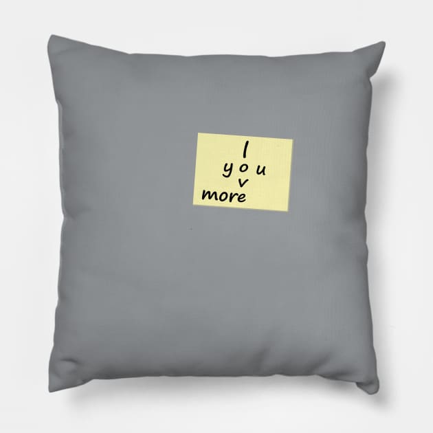 I Love You More Post it Note Pillow by MelissaJBarrett