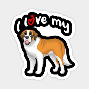 I Love My Saint Bernard Dog Magnet