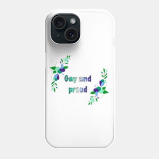 Gay male and proud floral design Phone Case